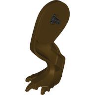 Animal Body Part, Dinosaur, Carnotaurus Leg, Right, with Pin, Black Claws and Dark Brown Spots over Dark Tan Print - Left