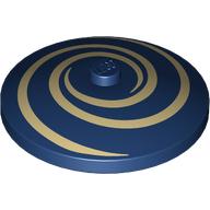 Деталь LEGO Dish 4 x 4 Inverted with Tan Swirls print, Темно-синий