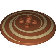 Деталь LEGO Dish 6 x 6 Inverted (Radar) with Tan Swirls print, Темно-оранжевый