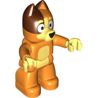 Деталь LEGO Duplo Figure Dog Large with Dark Orange Head, Bright Light Yellow Chest, Hands (Chilli), Оранжевый