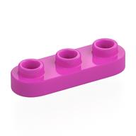 Деталь LEGO Пластина специальная скруглённая 1 x 3, с 3 открытыми штырьками, Темно-розовый