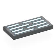Деталь LEGO Tile 2 x 4 with White Vents print, Темный сине-серый
