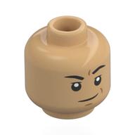 Minifig Head Black Eyebrows, Smirk, Raised Eyebrow