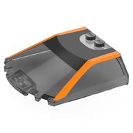 Деталь LEGO Windscreen 6 x 6 x 1 1/3 with Orange Frame print, Прозрачный черный