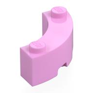 Деталь LEGO Кирпичик круглый угловой дугообразный 3 x 3, с 2 штырьками, Ярко-розовый
