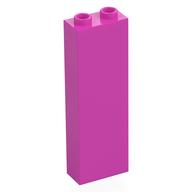 Деталь LEGO Кирпичик 1 x 2 x 5, с полыми штырьками, Темно-розовый