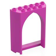 Деталь LEGO Panel 2 x 6 x 6 with Gothic Arch, Темно-розовый