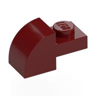 Деталь LEGO Кирпичик изогнутый 1 x 2 x 1, с изогнутым верхом, Темно-красный