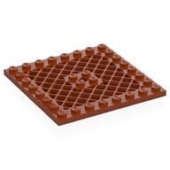 Деталь LEGO Пластина специальная 8 x 8, с решёткой, Темно-оранжевый