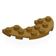 Деталь LEGO Пластина круглая половинная 3 x 6, с вырезом 1 x 2, Жемчужно-золотой