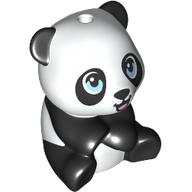 Animal, Panda, Baby, Sitting with Open Mouth, Bright Light Blue Eyes print