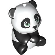 Animal, Panda, Baby, Sitting with Closed Mouth, Sand Green Eyes print