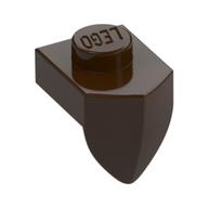 Деталь LEGO Plate Special 1 x 1 with Vertical Tooth, Темно-коричневый