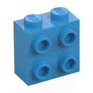 Деталь LEGO Кирпичик специальный 1 x 2 x 1 2/3, с четырьмя штырьками на одной стороне, Темно-лазурный