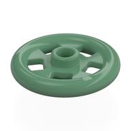 Деталь LEGO Plate Special Round 1 x 1 Stud with 3 x 3 Ring Around, Песочно-зеленый