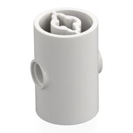 Деталь LEGO Brick Round 2 x 2 x 3 D. Tube with Axle Holes (Crossholes) at Each End, Pin Holes In Sides, Белый