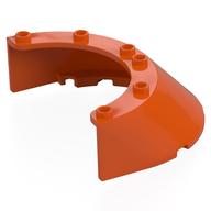 Деталь LEGO Windscreen Round, Sloped 6 x 8 x 2, Красно-оранжевый
