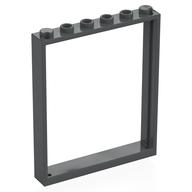 Деталь LEGO Дверная коробка 1 x 6 x 6, Темный сине-серый