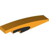 Деталь LEGO Slope Curved 1 x 6 with Black Oval on Side print, Ярко-светло-оранжевый