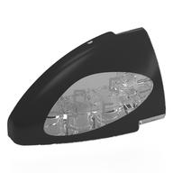 Деталь LEGO Technic Panel Round Corner 5 x 3 x 2 Right with Black headlight print, Прозрачный бесцветный