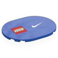 Деталь LEGO Tile 6 x 8 with Rounded Corners with LEGO Logo, Nike Logo print, Голубой