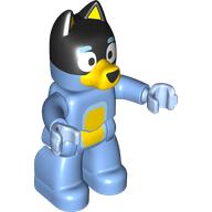 Деталь LEGO Duplo Figure Dog Large with Dark Blue Head, Bright Light Yellow Chest (Bandit), Средне-голубой