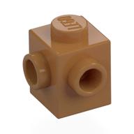 Деталь LEGO Кирпичик специальный 1 x 1, со штырьками на 2 смежных сторонах, Средне-темный телесный