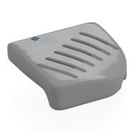 Brick Curved 4 x 4 with Rounded Corner with 'B', Dark Bluish Grey Vents print