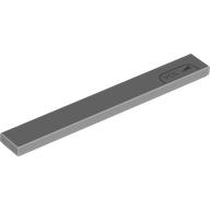 Деталь LEGO Tile 1 x 8 with Dark Bluish Grey 'VOL' print, Светлый сине-серый