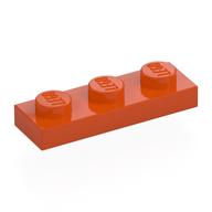 Деталь LEGO Пластина 1 x 3, Красно-оранжевый