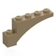 Деталь LEGO Кирпичик-арка 1 x 5 x 2, Темно-песочный