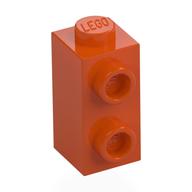 Деталь LEGO Кирпичик 1 x 1 x 1 2/3, с вертикальными выступами, Красно-оранжевый