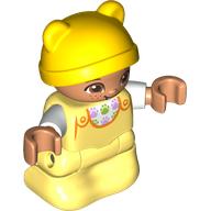 Деталь LEGO Duplo Figure Baby, Yellow Hat, Nougat Head, Ярко-светло-желтый