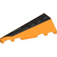 Деталь LEGO Wedge Sloped 2 x 5 Left with Black Air Vent print, Оранжевый