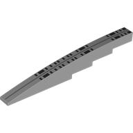 Деталь LEGO Brick Curved 1 x 12 x 1 2/3 with Cutouts with Dark Bluish Grey Stripe, Black Rectangles (Windows) print, Светлый сине-серый
