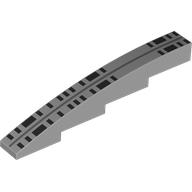 Деталь LEGO Brick Curved 1 x 8 x 1 2/3 with Dark Bluish Grey Stripe, Black Rectangles (Windows) print, Светлый сине-серый