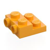Деталь LEGO Plate Special 2 x 2 x 2/3 with Two Studs On Side and Two Raised - Updated Version, Ярко-светло-оранжевый