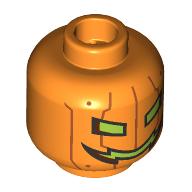 Деталь LEGO Minifig Head Metal Carved Pumpkin, Dark Orange Seems, Yellow Eyes, Mouth, Оранжевый