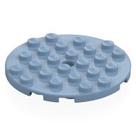 Деталь LEGO Пластина круглая 6 x 6, с отверстием, Песочно-синий