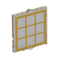 Деталь LEGO Glass for Window 1 x 2 x 2 Flat with Gold Lattice print, Прозрачный бесцветный