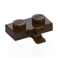 Деталь LEGO Пластина специальная 1 x 2, с горизонтальной клипсой сбоку, Темно-коричневый