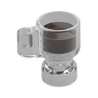 Деталь LEGO Equipment Stein/Cup with Dark Brown Drink Pattern, Прозрачный бесцветный