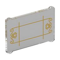 Деталь LEGO Glass for Window 1 x 3 x 2 with Gold Window Lines print, Прозрачный бесцветный