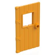 Деталь LEGO Door 1 x 4 x 6 with Window, Wood Structure, Loose Window Hold, Ярко-светло-оранжевый