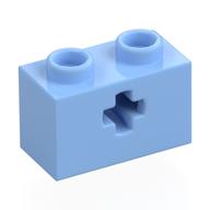 Деталь LEGO Кирпичик Technic 1 x 2, с осевым отверстием типа 1, Ярко-светло-голубой