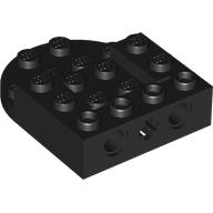 Деталь LEGO Brick 4 x 5 with Rounded End, Axle, Pin Holes, 2 x 2 Recessed Center, Черный