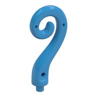 Деталь LEGO Animal Body Part / Plant, Tail / Vine Curled with Bar, Темно-лазурный