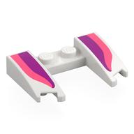 Wedge Curved 3 x 4 x 2/3 Cutout with Dark Purple/Coral Shapes print