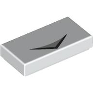 Деталь LEGO Tile 1 x 2 with Black Line, Light Bluish Grey Triangle print, Белый