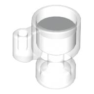 Деталь LEGO Equipment Stein/Cup with White Drink Pattern, Прозрачный бесцветный